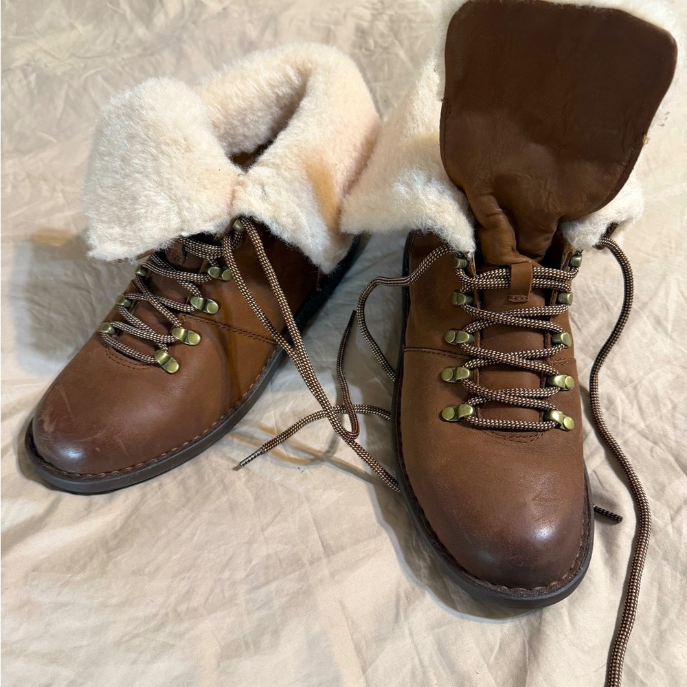 Brown Shearling-Lined Boots by Born.  Like new!